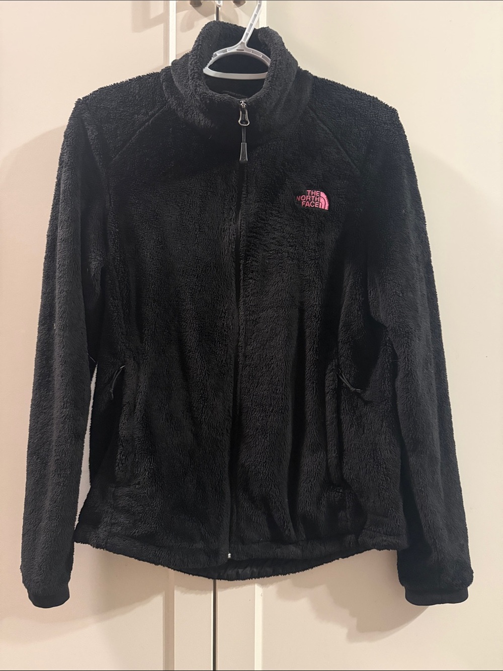 The North Face Osito 2 Black Pink Logo Fleece Jacket Women’s Medium